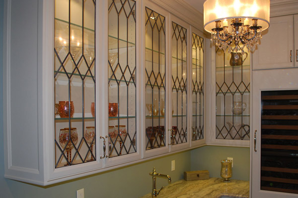 cabinets with leaded glass fronts